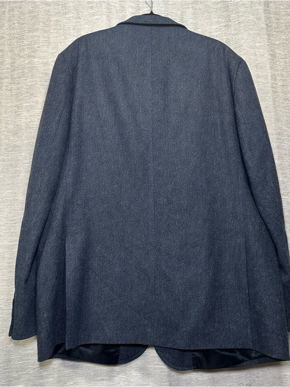 Quintessential Rizzo Blue Herringbone Wool Cashmere Sport Coat Blazer Men’s 48L - Picture 12 of 13